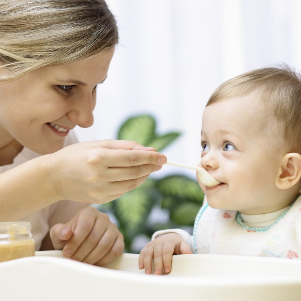 Mother feeding her baby